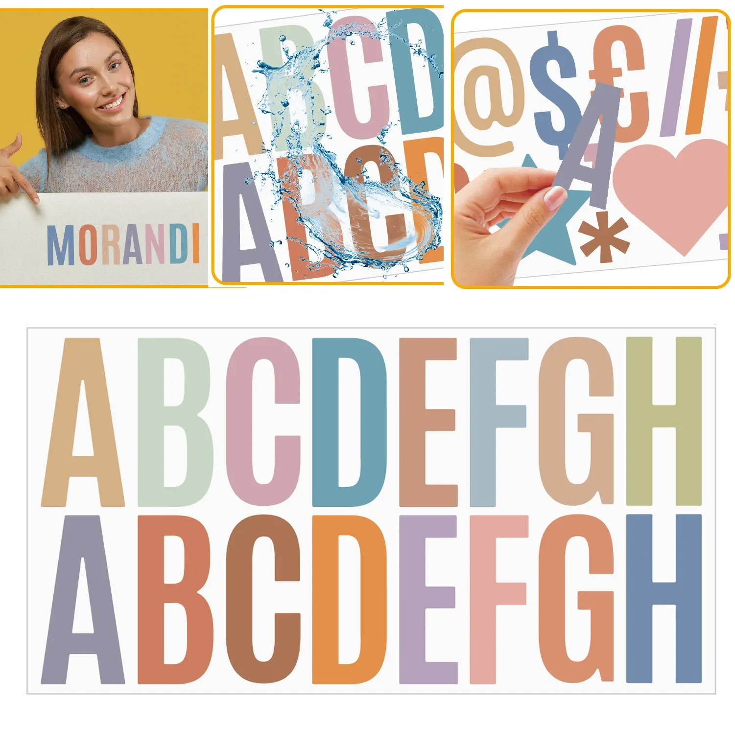 6pcs Morandi Color Letter Sticker DIY Stationery Gift Decoration Waterproof  Stickers English Letters Alphabet Stickers 2.5 Inch - AliExpress