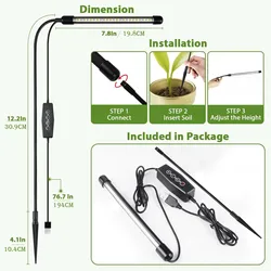 Enhanced Full - Spectrum LED Plant Growth Lamp for Greenhouse & Hydroponics, Solar - Powered 48 LED (USB - 48LED)