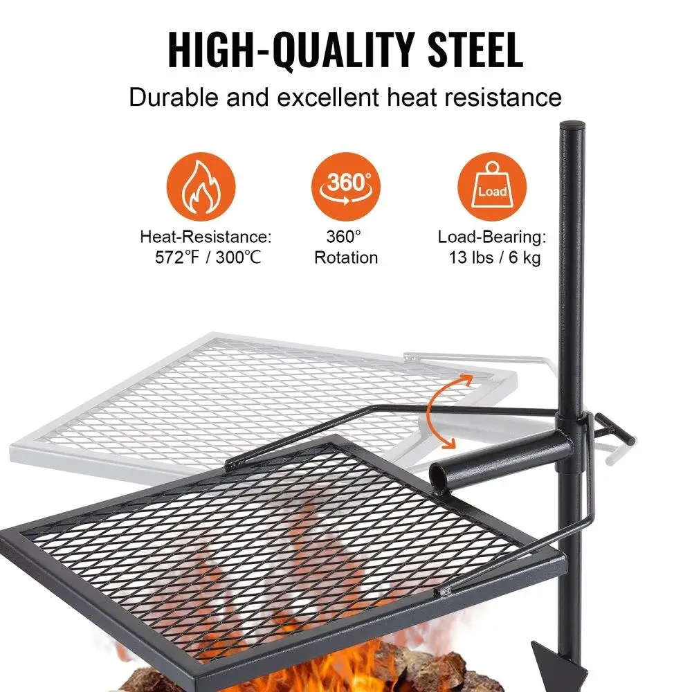 Heavy Duty Steel Campfire Grill Grate 5