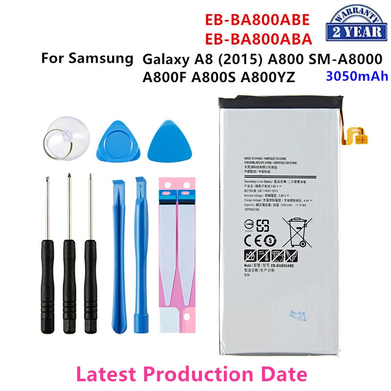 Brand New EB-BA800ABE EB-BA800ABA 3050mAh Battery For Samsung Galaxy A8 (2015) A800 SM-A8000 A800F A800S A800YZ +Tools samsung orginal eb ba520abe 3000mah battery for samsung galaxy a5 2017 edition a520 sm a520f a520k a520l a520s a520w tools