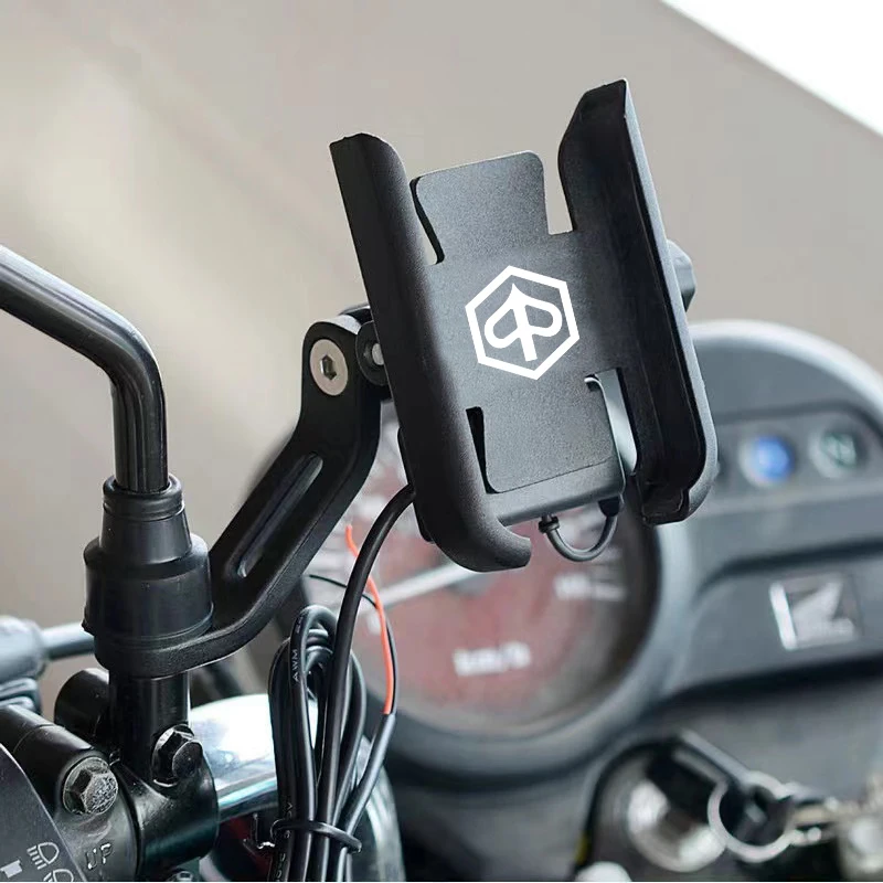 Supporto Telefono Moto Regolabile 360° - Porta Cellulare Antivibrante Per Piaggio Liberty, MP3, Medley