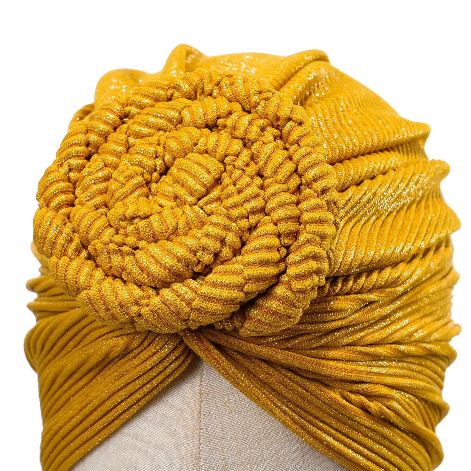 Top Knotted Twisted Muslim Turban Cap Fashion Women Hijab Hats African Head Wraps Female India Hat Hair Loss Chemo Cap 6