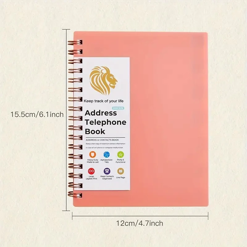 Pocket Address Book with A-Z Tabs for Office School