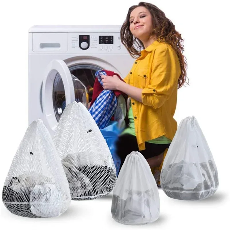 4 Size Large Washing Net Bags Enduring Fine Mesh Laundry Bag With Lockable Drawstring for Delicates Garments Lingerie Socks Bras laundry bag clothes washing bag underwear washing bag bra washing bag
