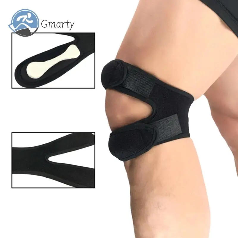 

1Pc Adjustable Patella Knee Strap with Double Compression Pads Knee Support Running Basketball Football Cycling Tennis Yoga