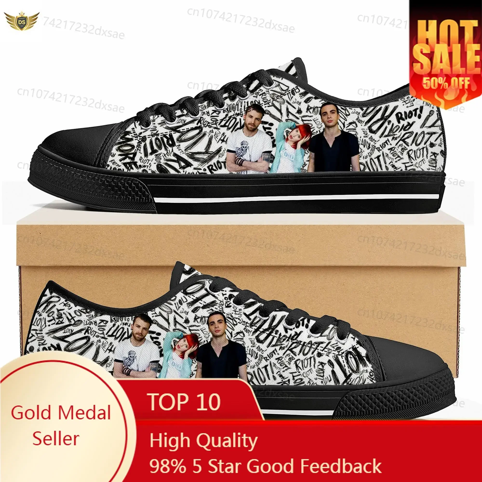 Paramore Rock Band Pop Low Top High Quality Sneakers Mens Women Teenager Canvas Sneaker Casual Couple Shoes Custom Shoes