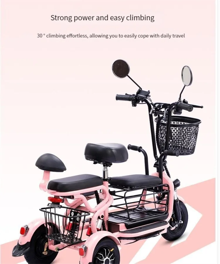 Electric Trike Mobility Scooter With Pet Storage 500W 48V 120km