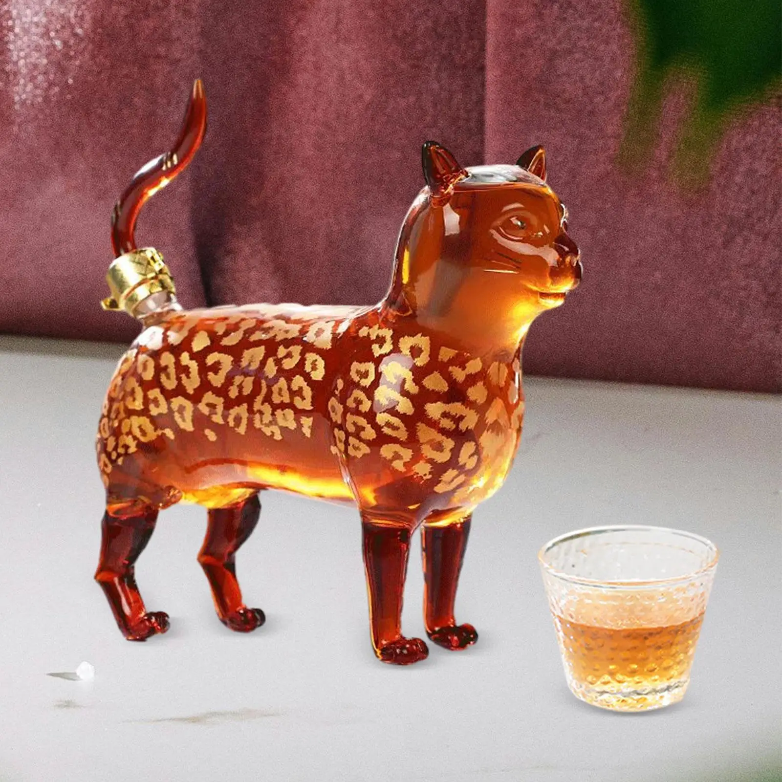 Wine Bottle Creative Airtight Tequila Cat Shaped Decoration Glass Home Thickened Gift Brandy Barware Tabletop Whisky Decanter