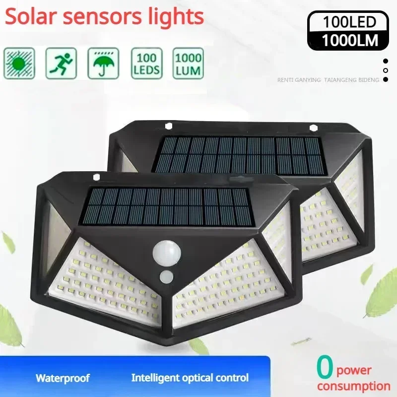 2/4/6PCS Four Sided 100LED Solar Wall Light Motion Sensor Infrared Human Sensing Waterproof Outdoor Landscape Courtyard Light m5stack gesture recognition sensor module led infrared sensing paj7620u2 human computer interaction