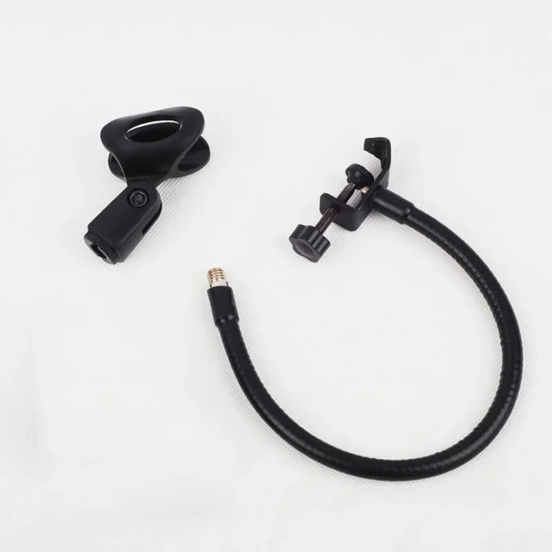 Desk Mic Stand Universal Hose Shelves with Heavy Duty Desk Clamp Microphone Stand Mic Clip Holder Arm Mount