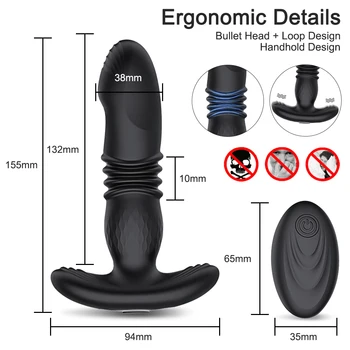 Telescopic Vibrating Butt Plug Anal Vibrator Wireless Remote Sex Toys for Women Ass Anal Dildo Prostate Massager Men Buttplug 6