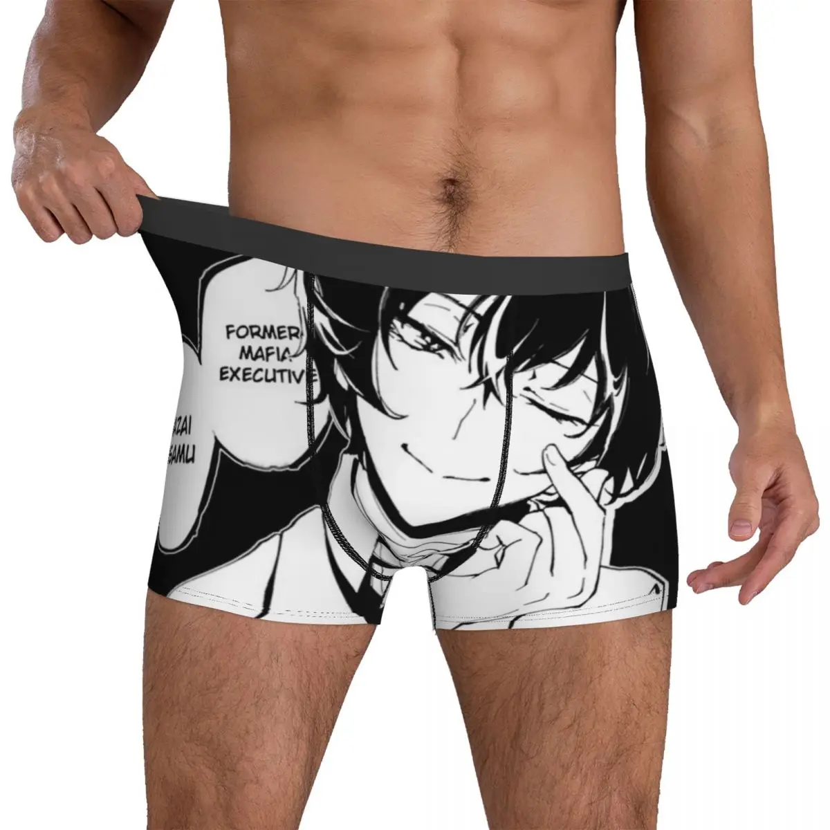 

Dazai Osamu Underwear bungou stray dogs bsd husbando Man Underpants Print Classic Trunk High Quality Shorts Briefs Big Size