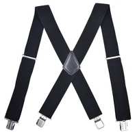 Bretelles robustes de grande taille pour hommes, travail en plein air, 2 pouces de large, dos en X, 4 Clips solides, sangles élastiques réglables pour pantalons 3