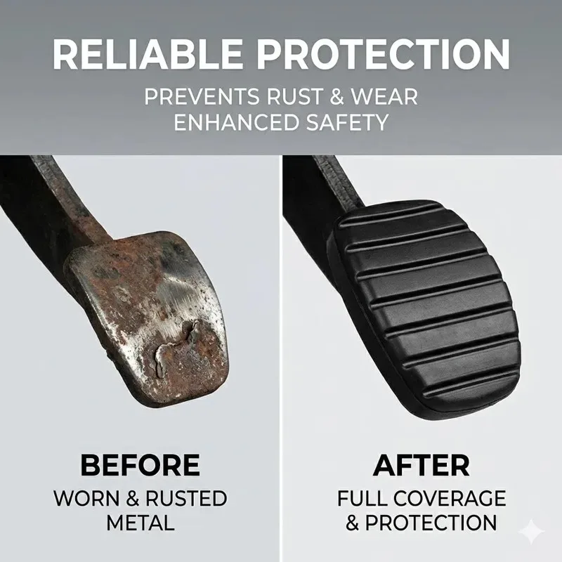 Renault Car Brake and Clutch Pedal Rubber Replacement Covers - Auto Interior Foot Pedal Protectors (Set of 2 or 4)