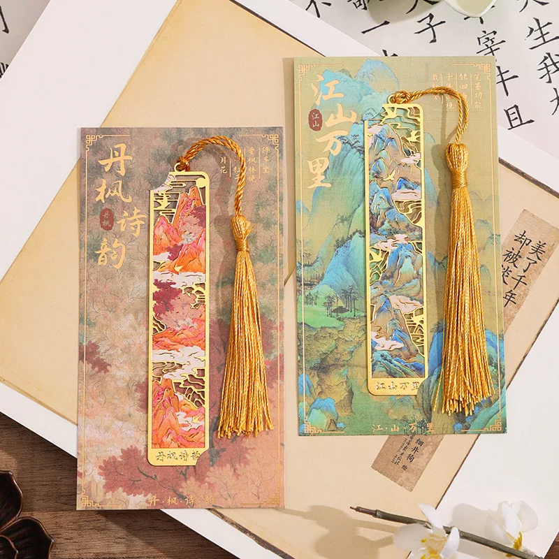 Chinese Style Retro Bookmark Exquisite Metal Bookmarks Quality Aesthetic Stationery Reading Accessories Book Lover Gifts