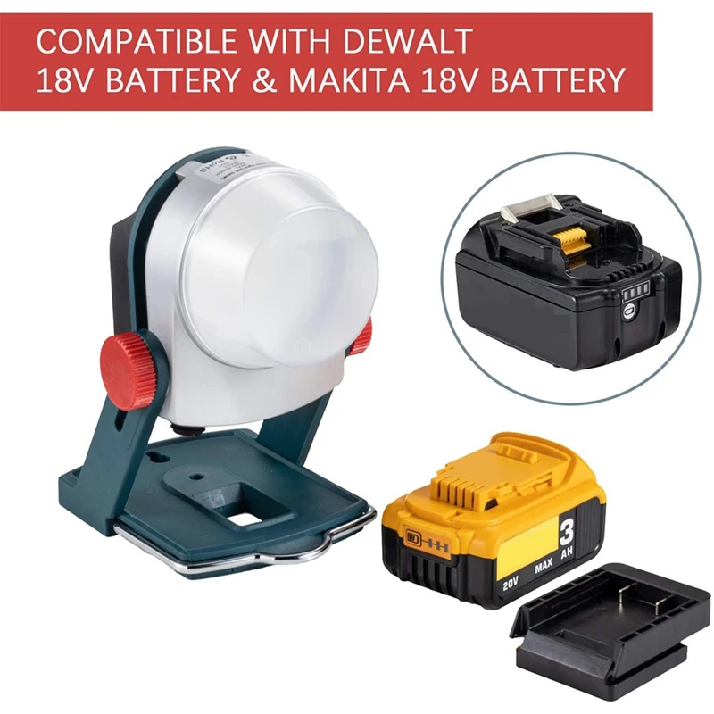 마키타 18V 배터리용 무선 LED 작업등, 마키타 18V, 20V, 20W, 1800LM 휴대용 야외 투광 조명