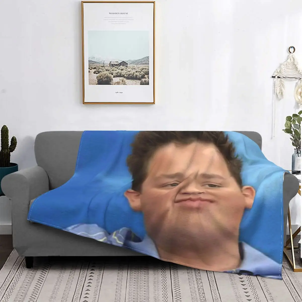 Cheetah Print Gibby Blanket for Office Bedroom Sofa Quilt 3D Printed Soft Flannel Fleece Warm Icarly Meme Throw Blankets
