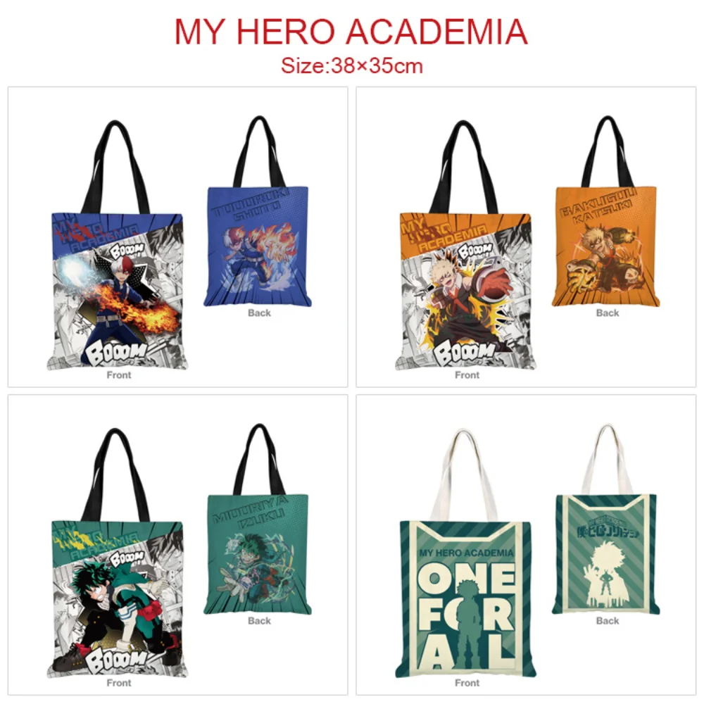 

My Hero Academia Shopping Bag Cartoon Handbags Canvas Satchel Printing Shoulder Bags Student Schoolbag Travel Storagebag