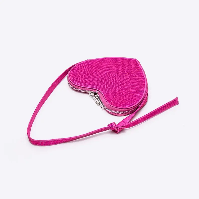 Girls Cute Kawayi Pink Heart Shape Sequins Glitter Bling Carry Bag Harajuku Lolita Y2K HighStreet Party