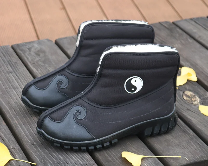 Winter Kung Fu Shoes Tai Chi Wing Chun Chinese Traditional Martial Arts Sports Sneakers Wudang Taoist Manual Cotten Fabric Warm