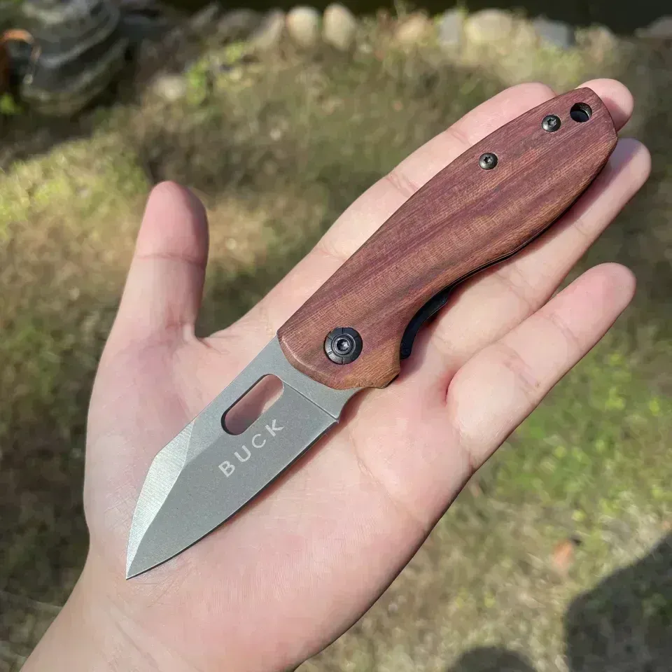 BK DA101 DA130 Folding Knife 440 Blade Steel+acid Branch Wood Handles Pocket Camping Knife Outdoor Survival Hunting EDC Tools