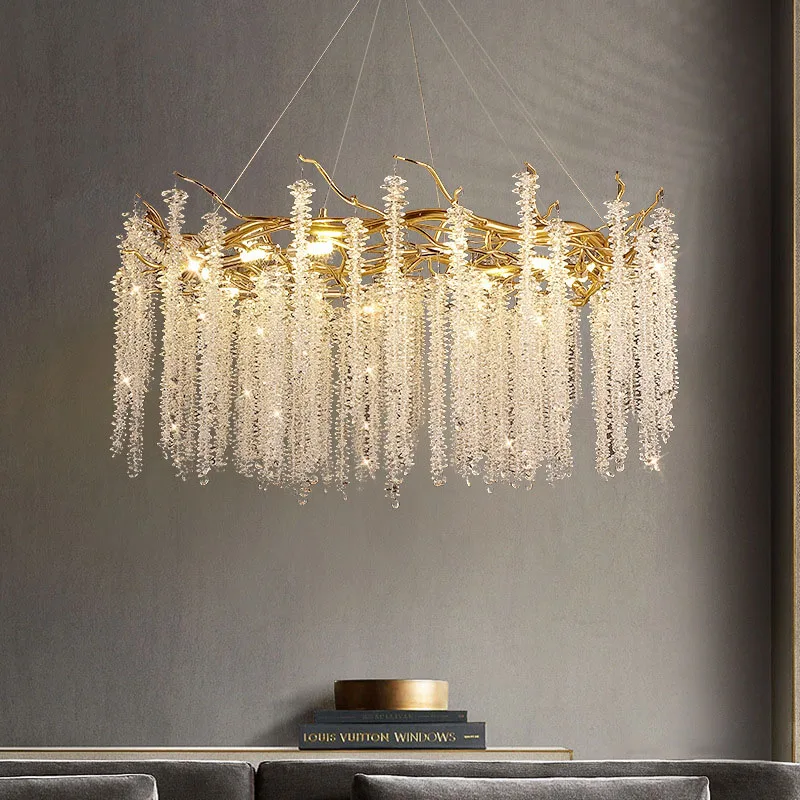

Modern Gold Chandelier Lighting Luxurious Crystal Chandelier Lighting, LED Beaded Crystal Chandelier for Bedroom, Living Room