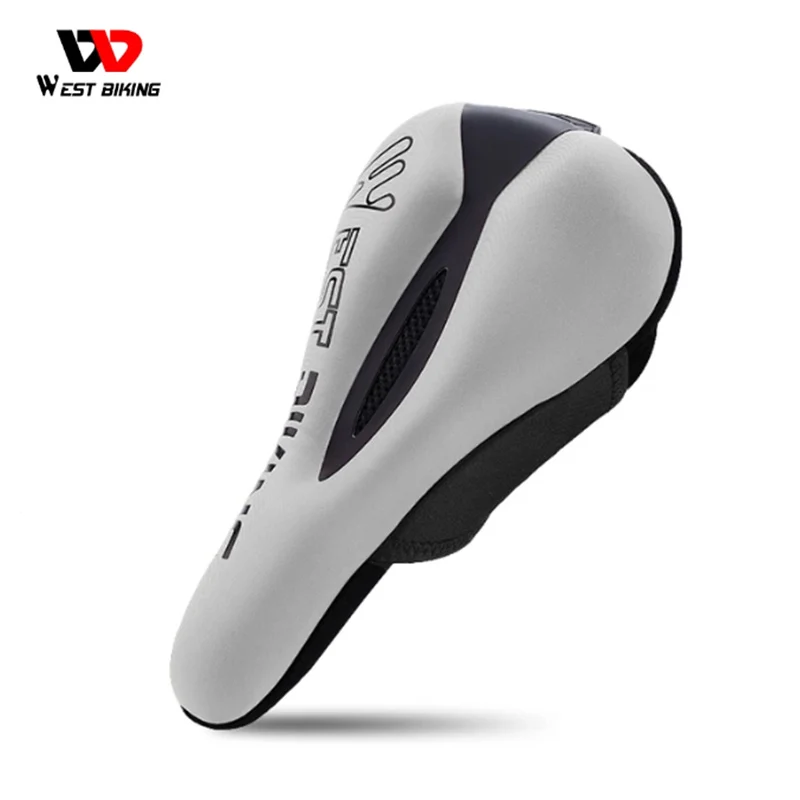 

WEST BIKING Silica Gel Memory Foam Saddle Cover Mesh Breathable MTB Road Bike Cushion Cover Comfortable Bicycle Seat Cover