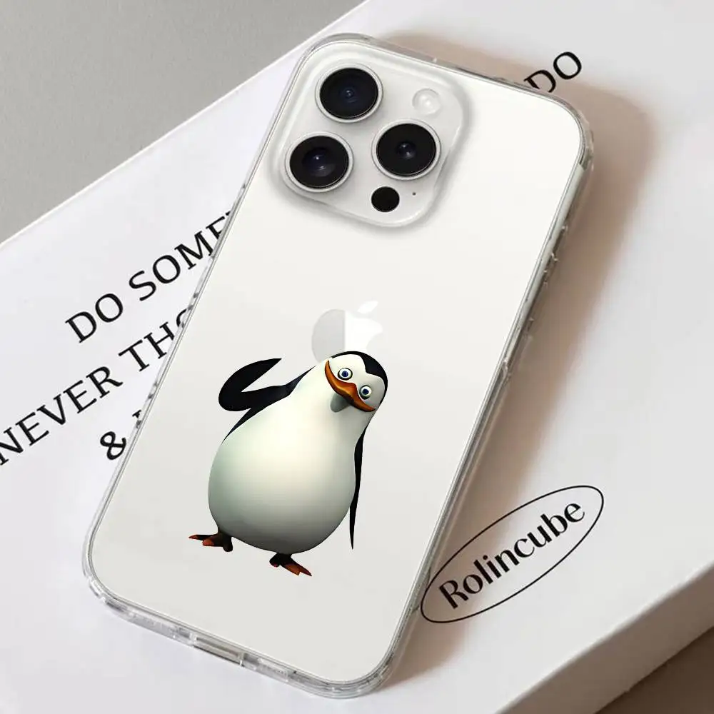 Madagascar Penguin Themed Clear Soft Phone Case
