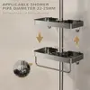1/2PCS Shower Rack Punch-Free Bathroom Tray With Towel Bar Hooks Shampoo Holder Floating Shelf For Toilet Bathroom Organizer 2