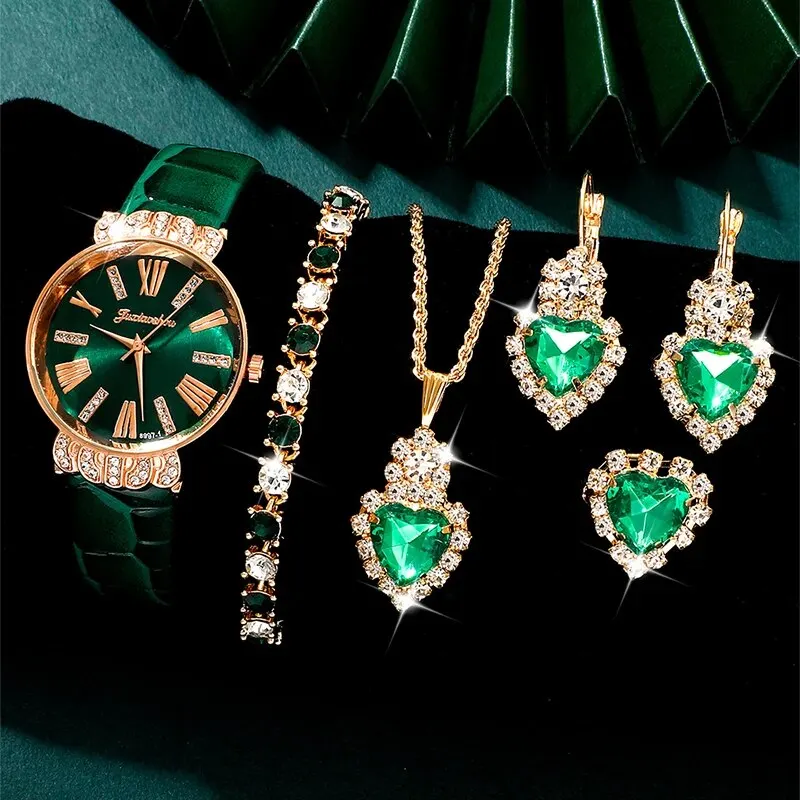 ساعة فاخرة للنساء ، قلادة ، أقراط ، طقم ساعات سوار...