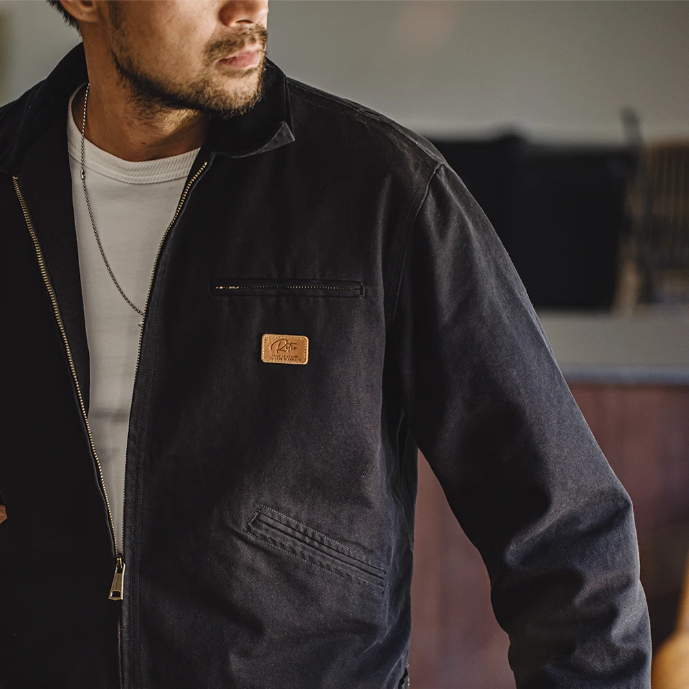 Maden Vintage Detroit Hunting Jackets Men J001 Turn-down Collar Coats Heavyweight Cotton Jacket Multi-Pocket Casual Clothes 6
