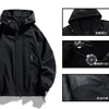 Black Camping Jacket Men Windbreak Coat Plus Size 8XL Fashion Casual Waterproof Jacket Male Solid Color Outerwear Big Size 6