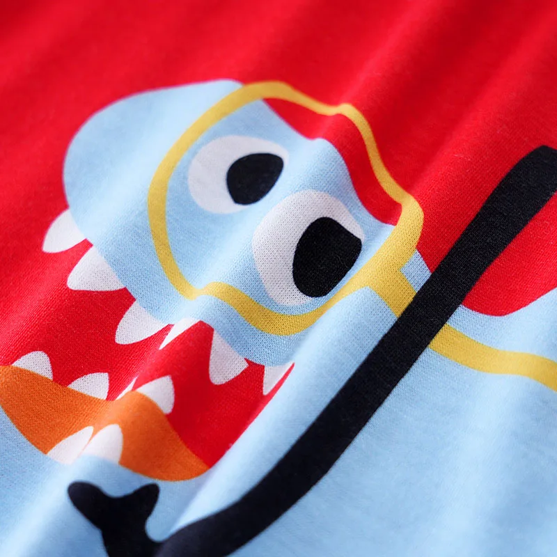 Newborn Clothes Cute Cartoon 3d Shark Print Strap Fake Two Comfortable Summer Boys And Girls 0-18 Short Sleeved Baby Jumpsuit