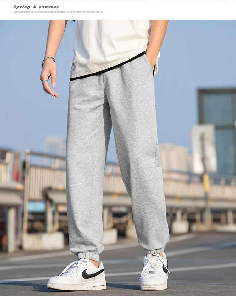 2022 joggers sweatpants men spring casual pants men's fashion brand Hong Kong style cotton pants men's knitted pants sportswear gym joggers