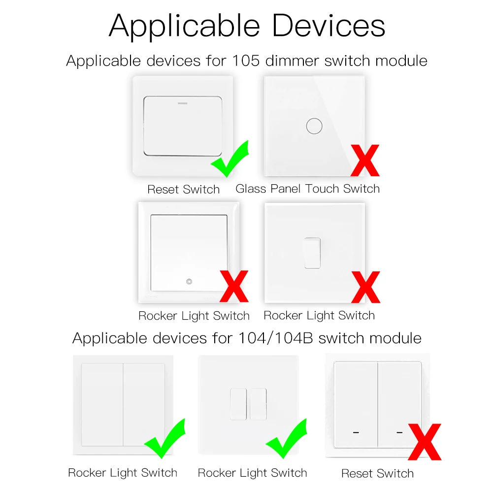 MOES WiFi Smart Light Dimmer Module / Switch Module Smart Life Tuya Remote Control Work with Alexa Google Home 1/2 Way 1/2 Gang