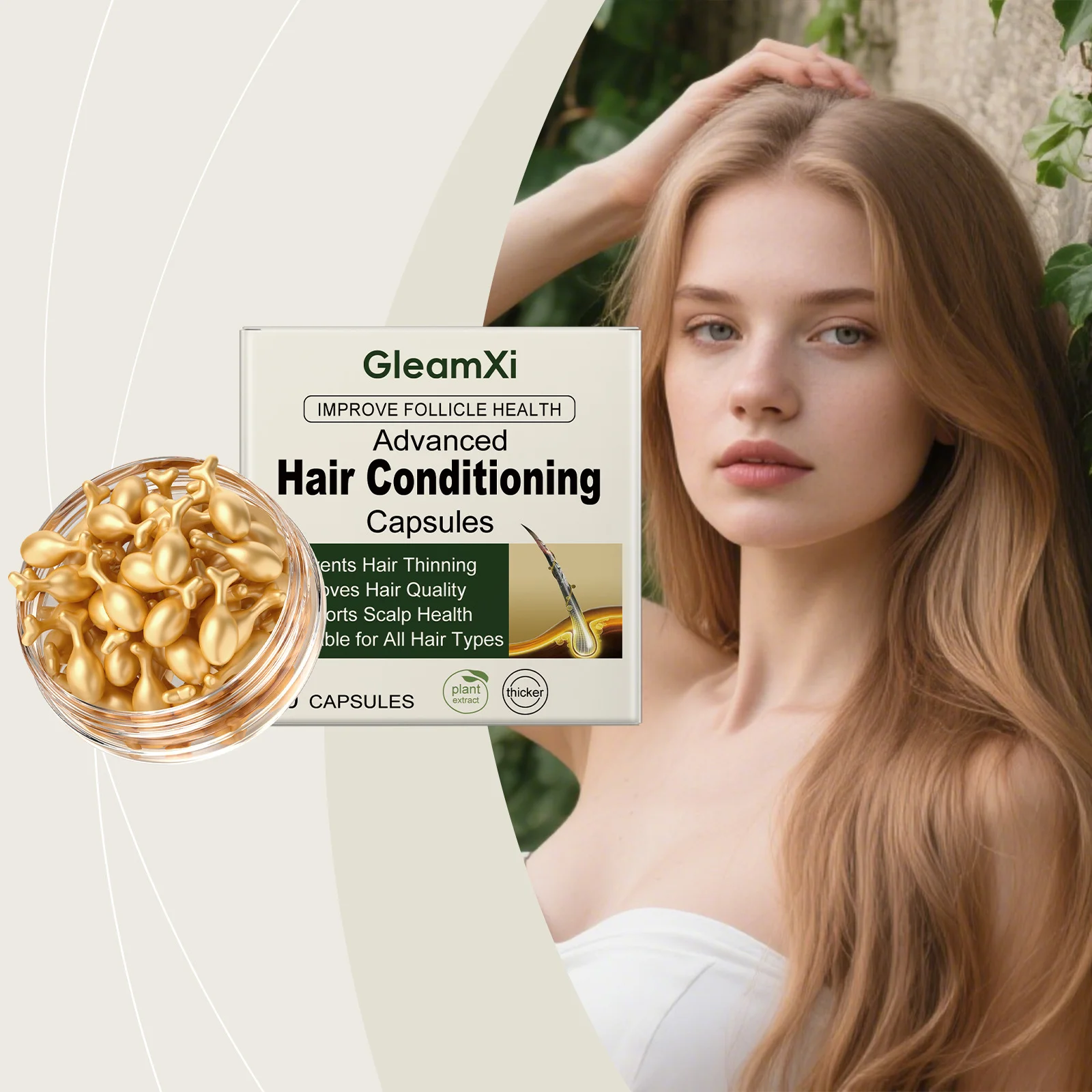 Hair Serum Capsule Growth Anti Loss Improve Dryness Dandruff Oil Control Smooth Moisturizing Nourishing Scalp Health Conditioner