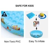 Piscine gonflable ronde arc-en-ciel 3 couleurs, design à 3 couches de chambre à air, portable, pour jardin extérieur, jeux aquatiques pour enfants 6
