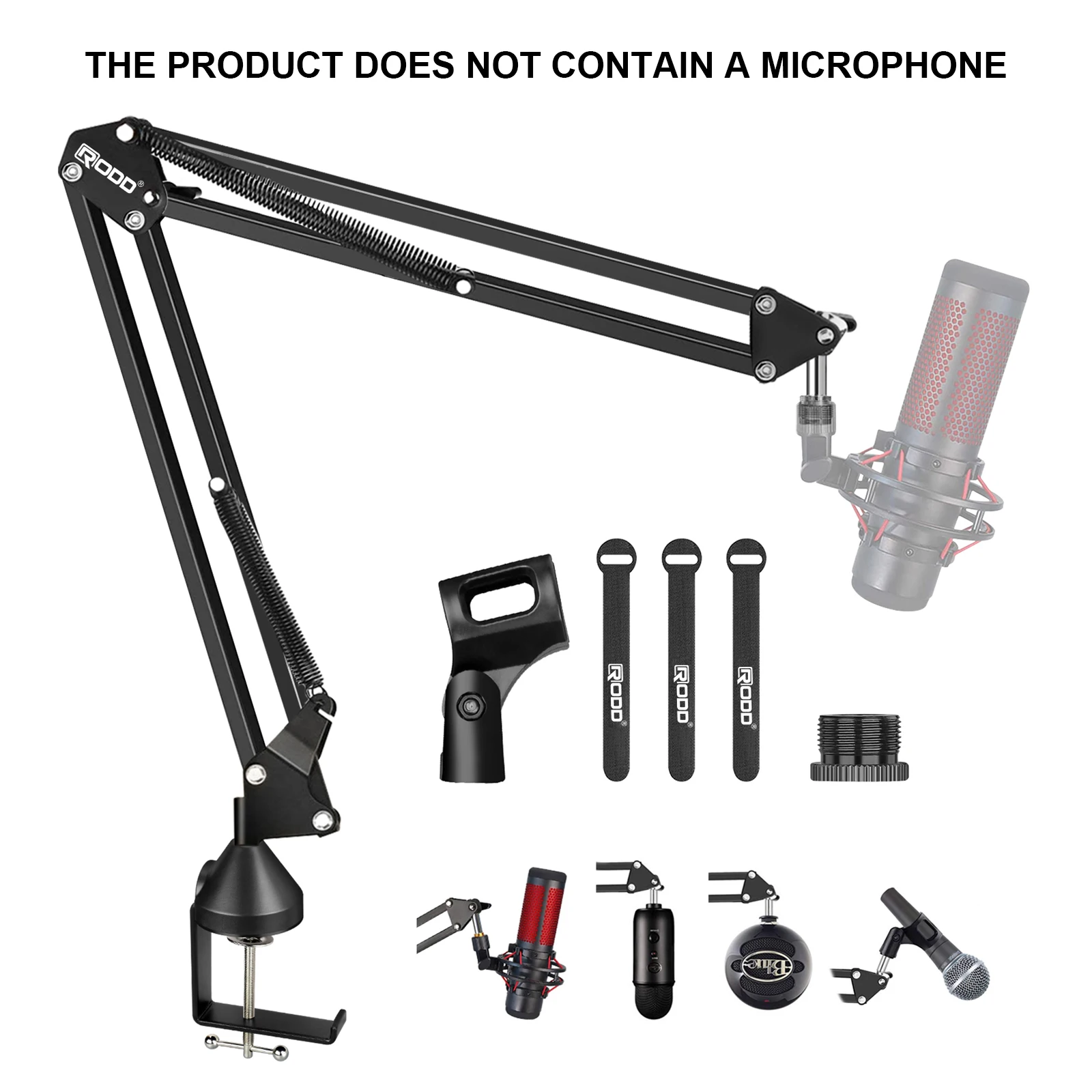 RODD AK-35 Microphone Boom Arm Stand - Adjustable Scissor Suspension Mount for Blue Yeti, Snowball iCE & Studio Mics