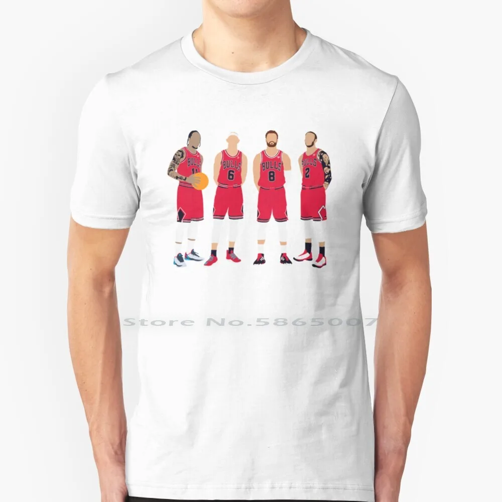 2021-Derozan , Caruso , Lavine , Ball T Shirt 100% Cotone Bulls Basket Peter Lavine Lonzo Ball Demar Derozan Alex Caruso