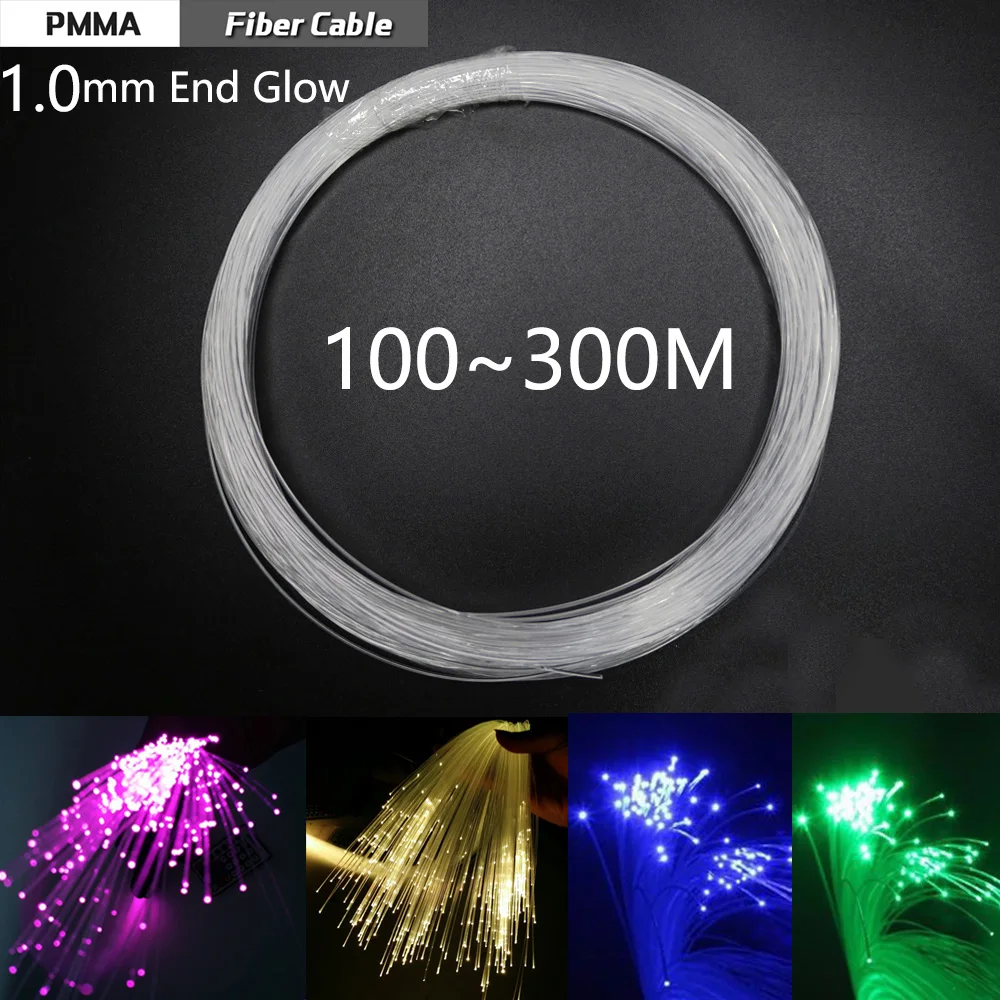 Plastic Fiber Optic Cable End Glow 1.0mm 100-300M for all kinds Led Light Engine Driver Machine DIY Ceiling Starry Sky Light