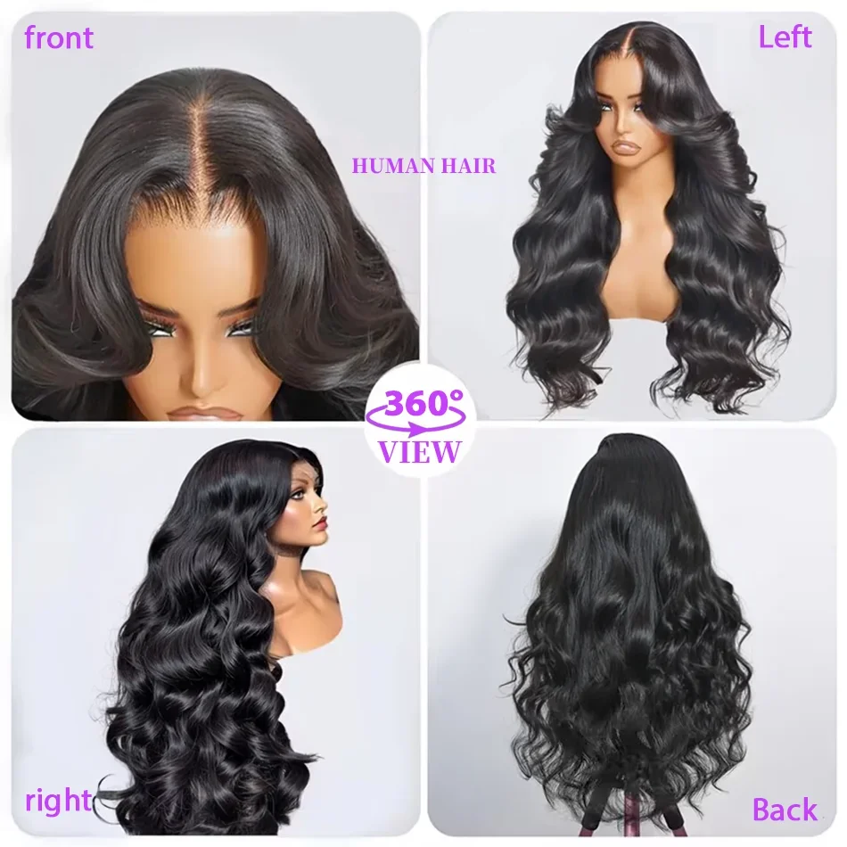 250 Density Human Hair Brazilian Body Wave 13x4 Lace Front Wigs 5x5 Glueless Closure Wig Black 13x6 Hd Transparent Frontal Wig 6