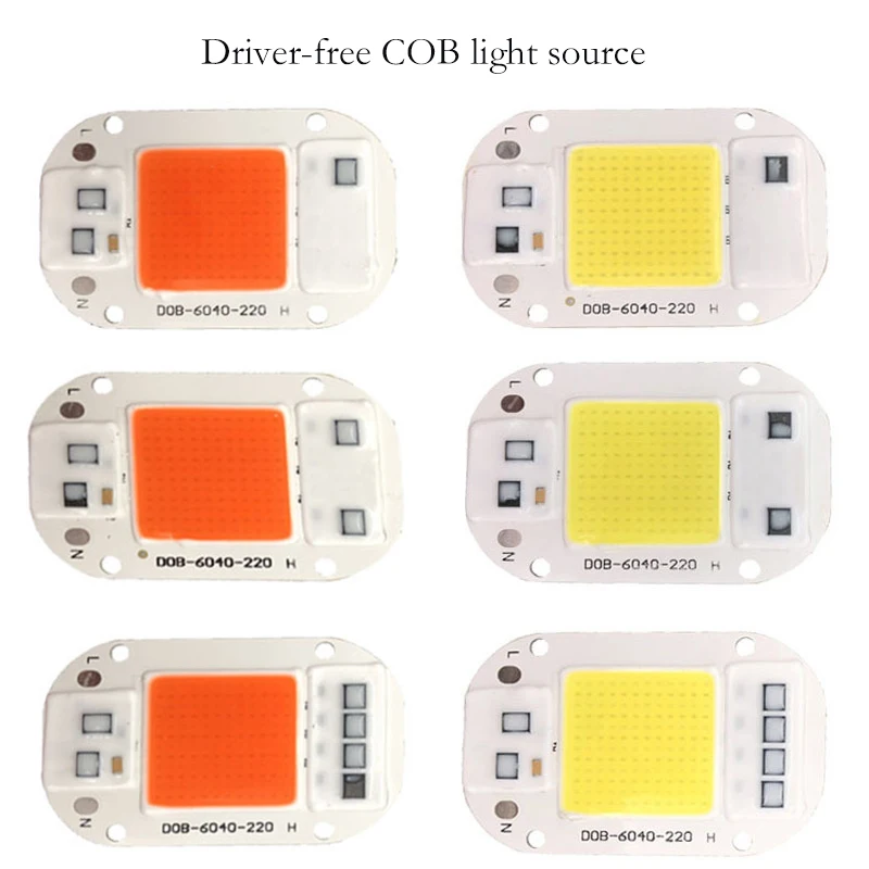 LED COB Lamp Chip Driver-free Chip 20W 30W 50W AC220V LED Beads Full Spectrum No Need Driver DIY For Plant Grow Light Floodlight
