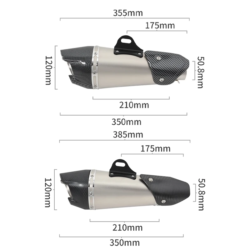 Universal 51mm Motorcycle AT2 Exhaust Muffler Pipe Stainless Steel GP Scooter Motorbike Pipe For GSXS750 R1 R3 R6 MT07 - Image 4