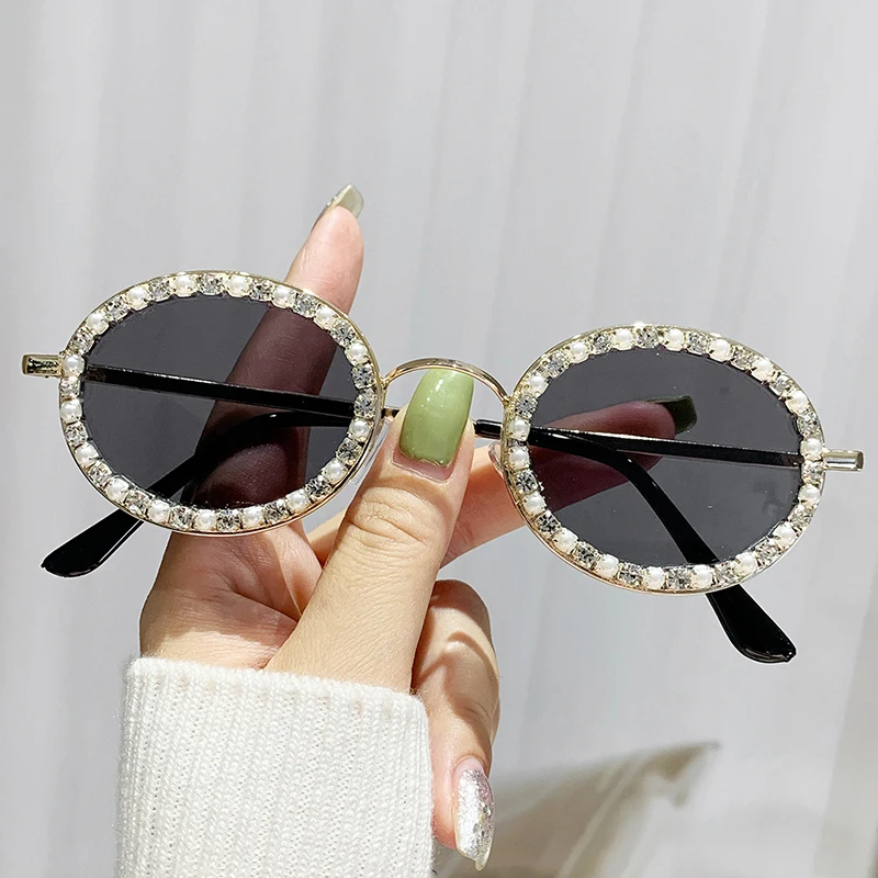 Große rahmen strass sonnenbrille uv schutz kristall sonnenbrille damen diamant besetzt outdoor sport sonnenbrille – Detail 1