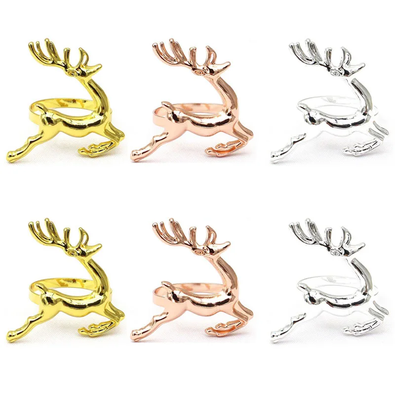 

Christmas Elk Deer Napkin Rings Merry Christmas Napkin Buckle Napkin Ring Holder Restaurant Wedding Party Dinner Table Decor