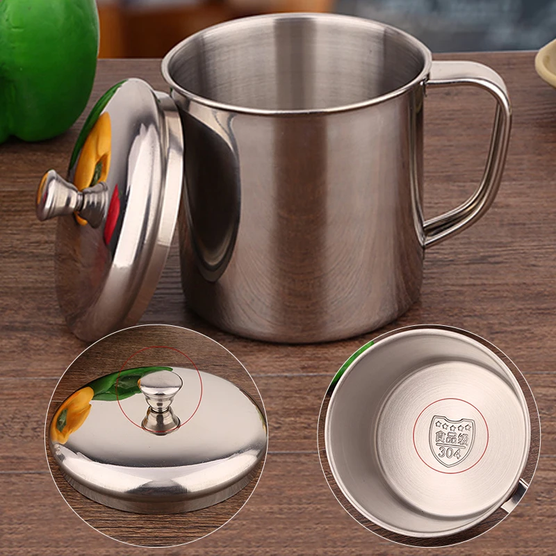 Drinking Mug Handle Design Stainless Steel Water Milk Coffee Tea Cup Camping Mug Home Travel Drinkware Water Cup 200-1100ml