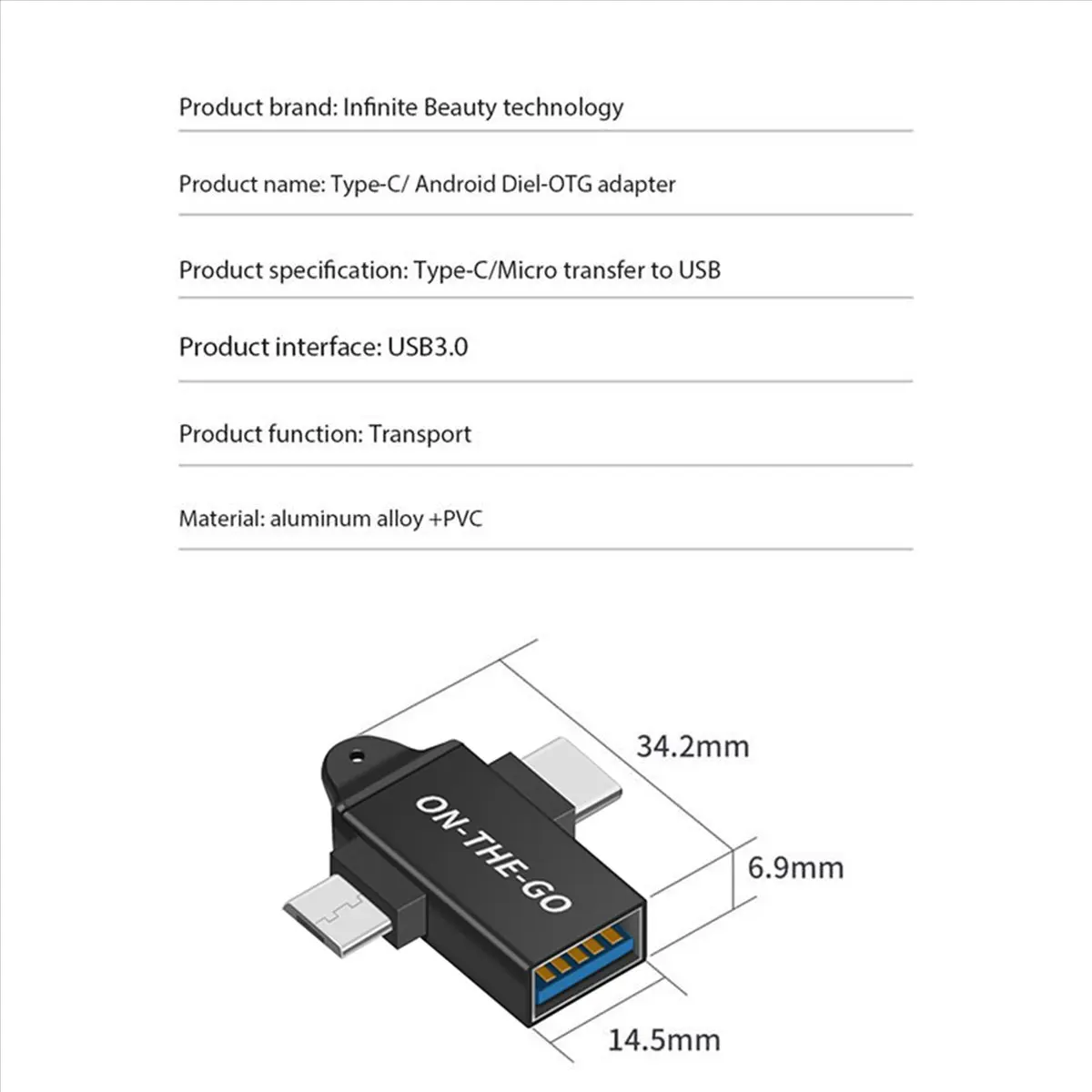*ABDH 2X USB C to USB 3.0 OTG 컨버터 USB 2 in 1 타입 C 마이크로-OTG 어댑터