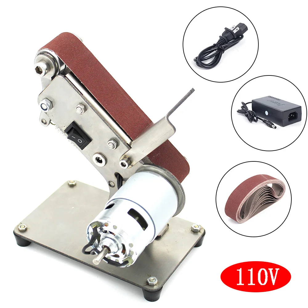 Mini Abrasive Belt Machine 895 Motor + 96 Power Supply European Standard Mini electric belt machine DIY polishing machine моторное масло amsoil european motor 5w 40 4 л