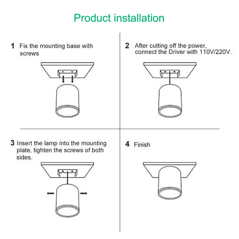 LED Downlight Dimmable 7W 9W12W Nordic Led Surface Mounted Interior Downlights Ceiling Lamps Spotlight Ceiling Decoration Light black flood light