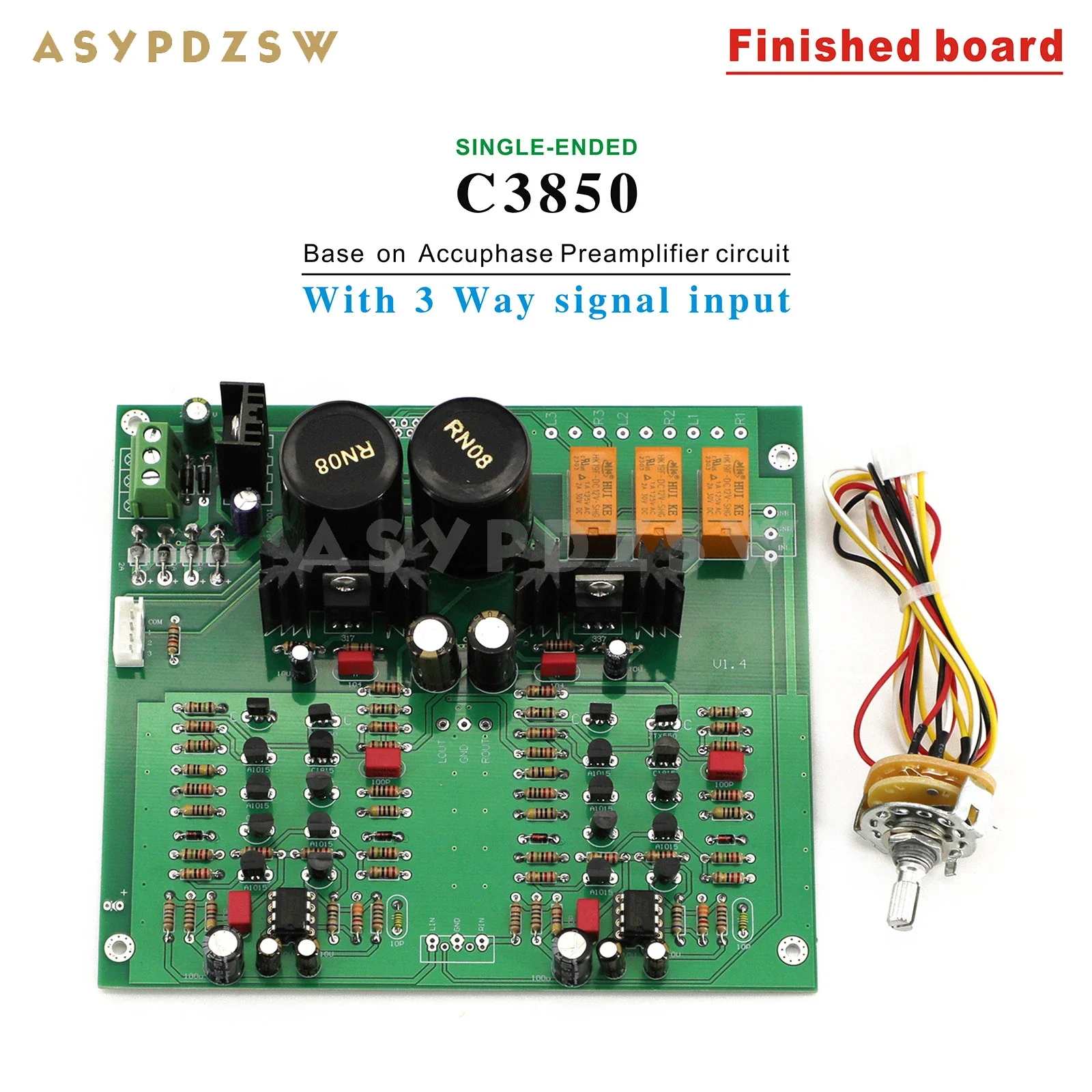 

HIFI C3850 Single-ended Preamplifier Base on Accuphase circuit With 3 Way signal input DIY Kit/Finished board